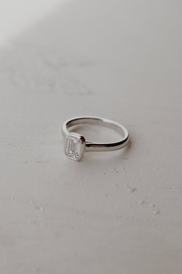 Maverick Emerald-Cut Bezel Engagement Ring - 0.70 CT