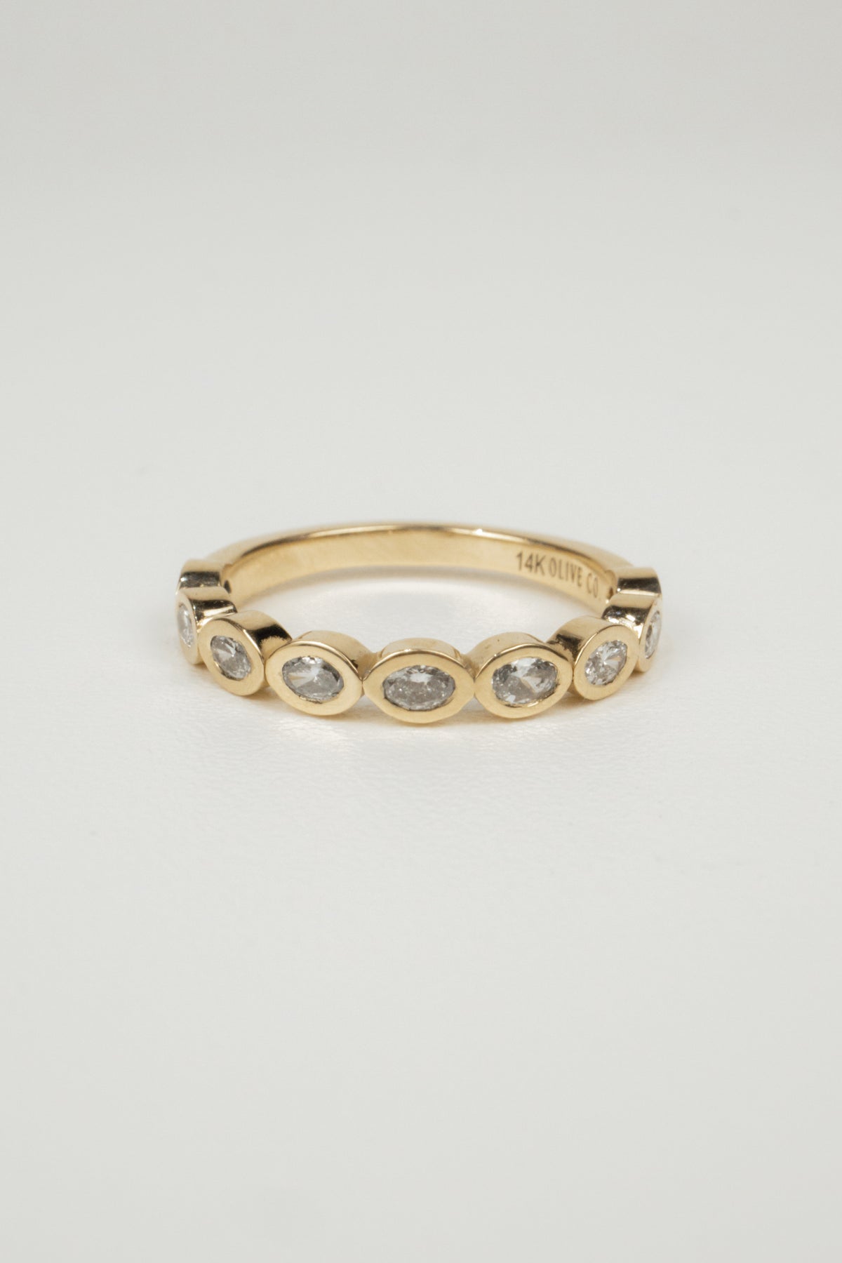 Naomi Oval Bezel Wedding Band