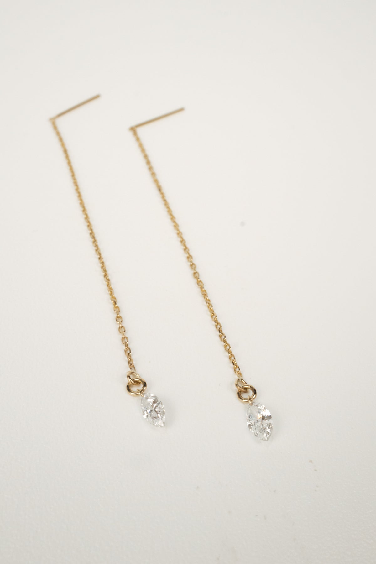 14K Petra Threader Earrings- 0.5ctw Marquise