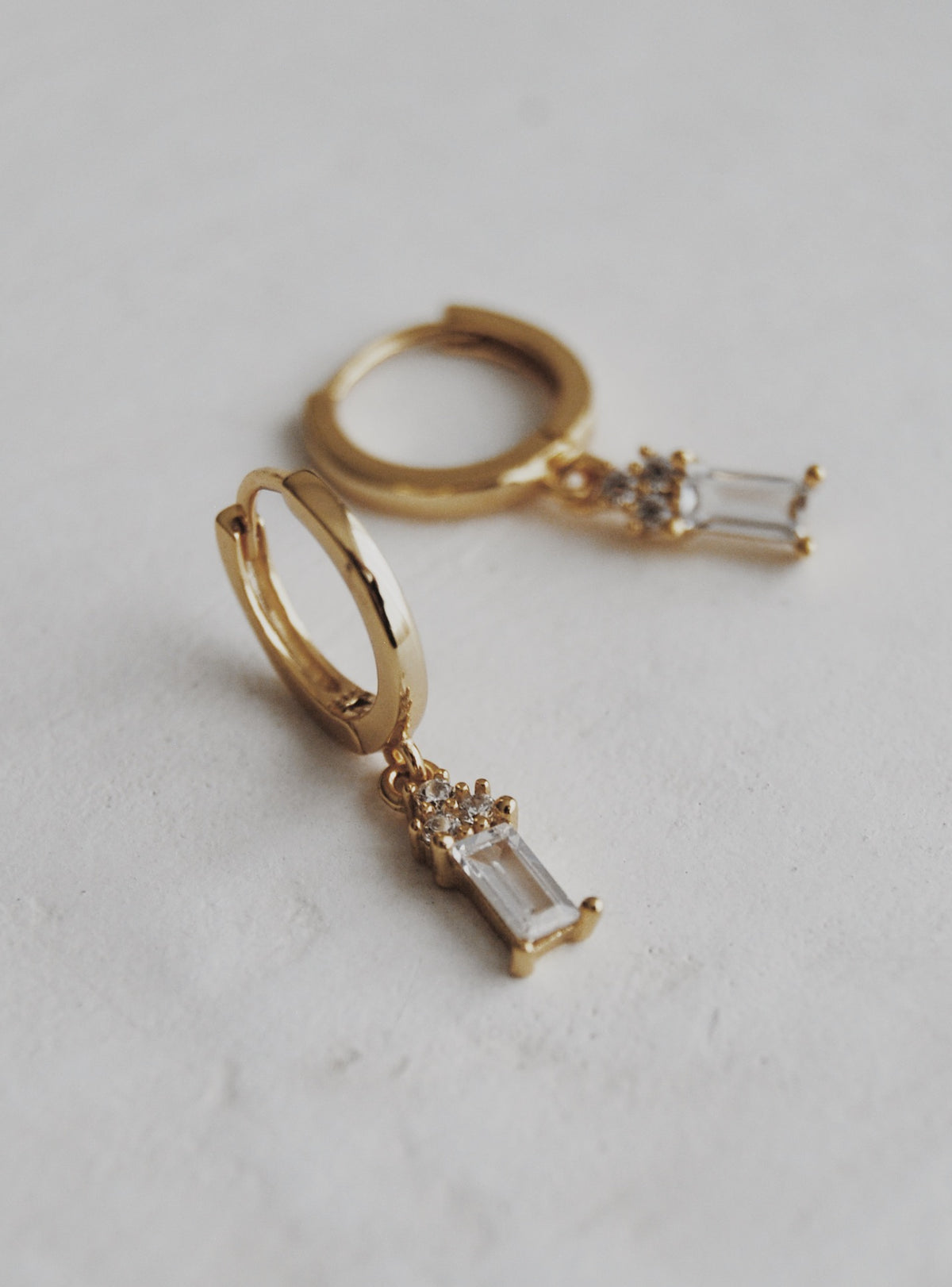 Alyssa Baguette Huggie Hoop Earrings