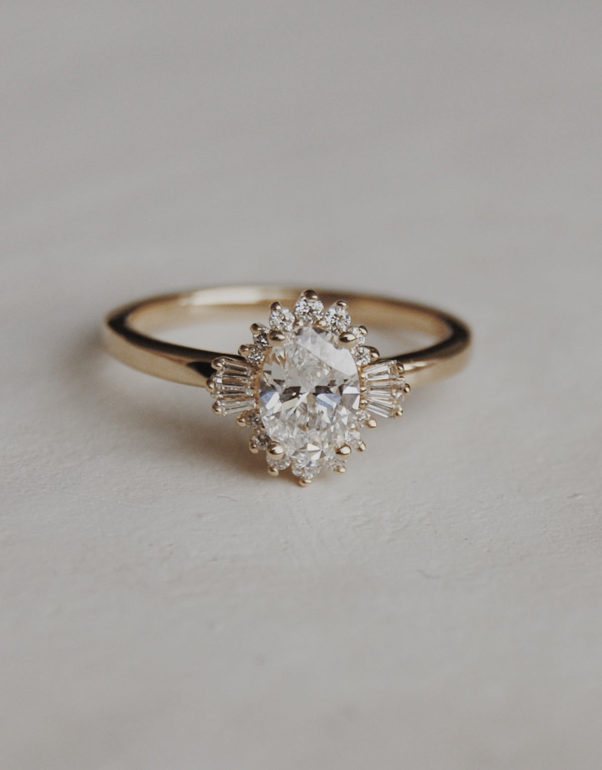 Oakley Oval Halo Engagement Ring