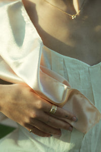 Bevan Engagement Ring- 1ct Emerald Champagne/Brown Diamond