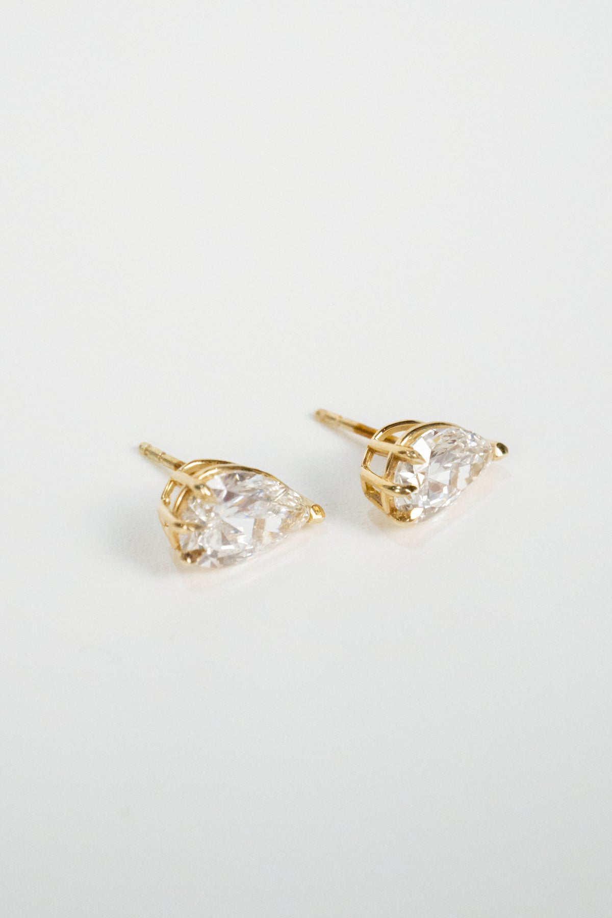 14k Adelaide Diamond Earrings- 3.5ctw Pear