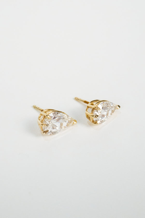 14k Adelaide Diamond Earrings- 3.5ctw Pear