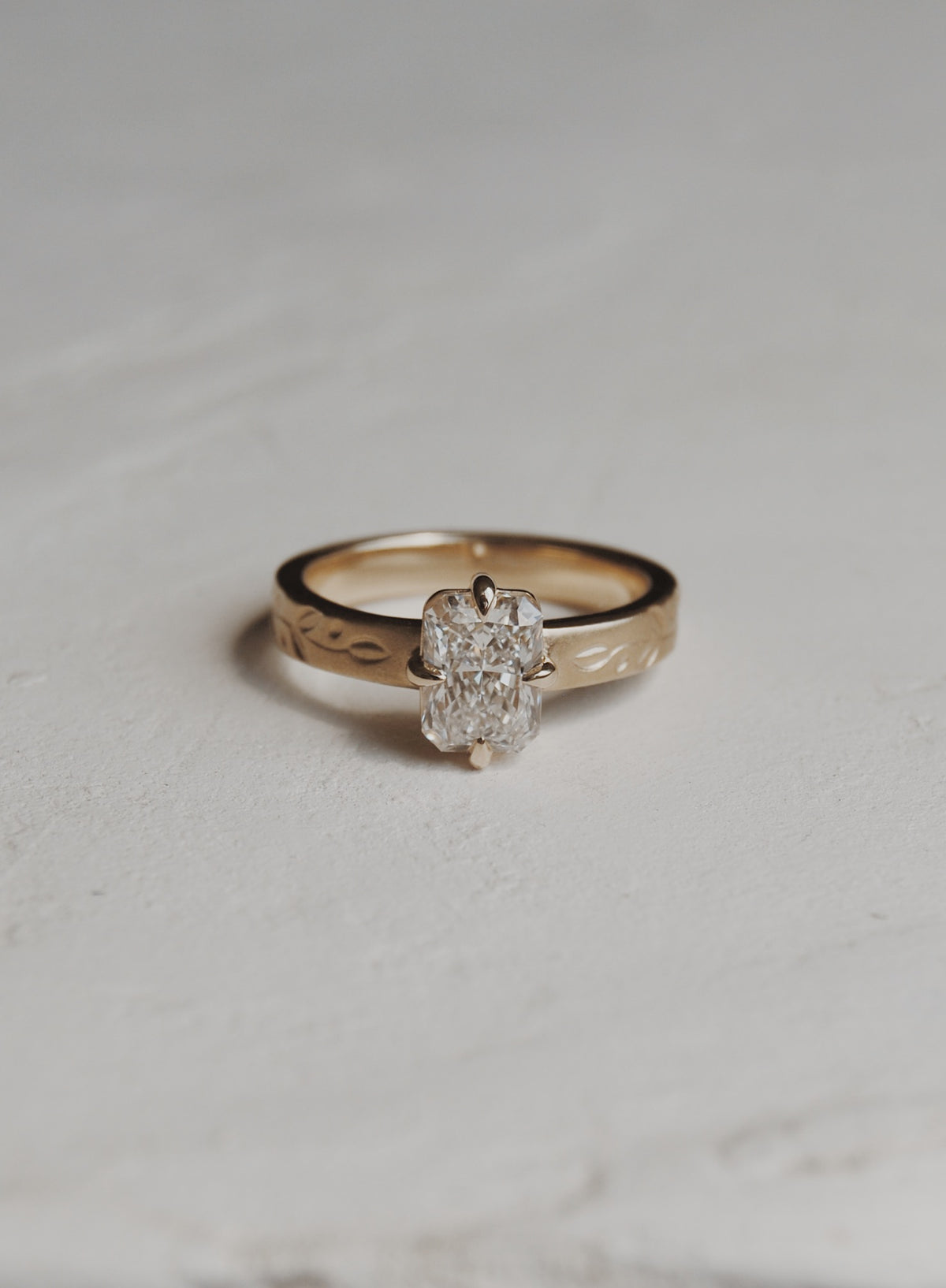 Olive Radiant-Cut Engagement Ring