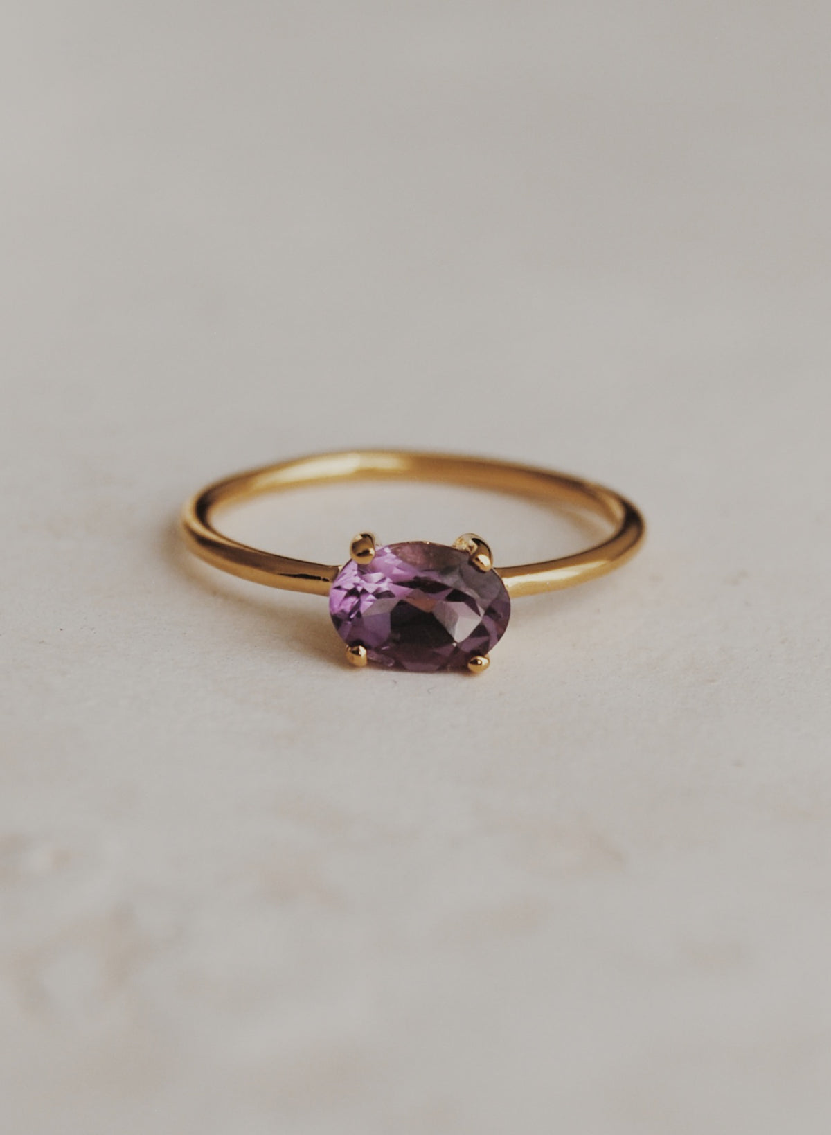 Amethyst Oval Gold Filled Ring