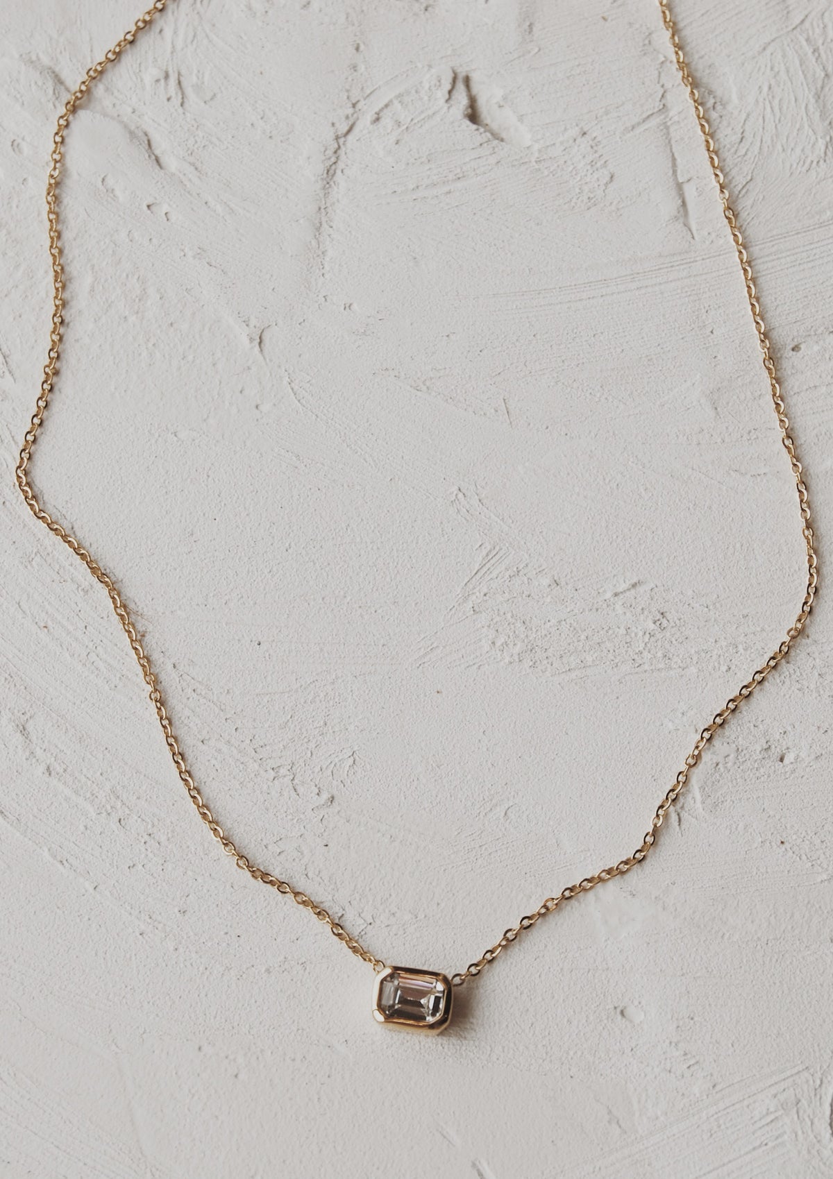 Crystal Clear Bezel Necklace