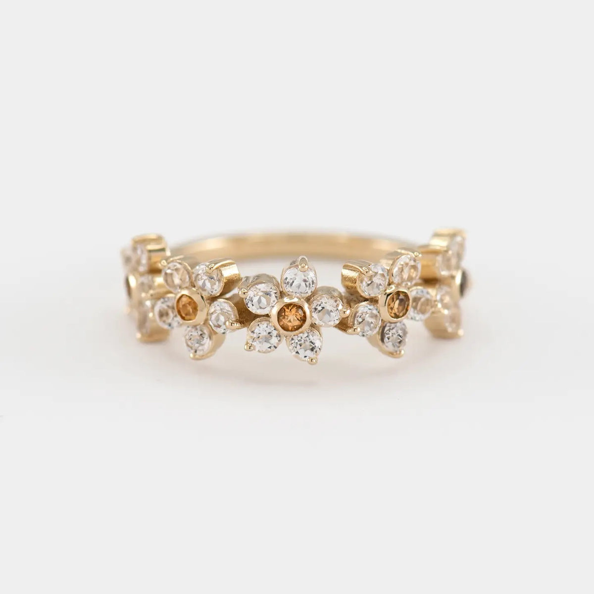 Daisy Topaz and Citrine Ring