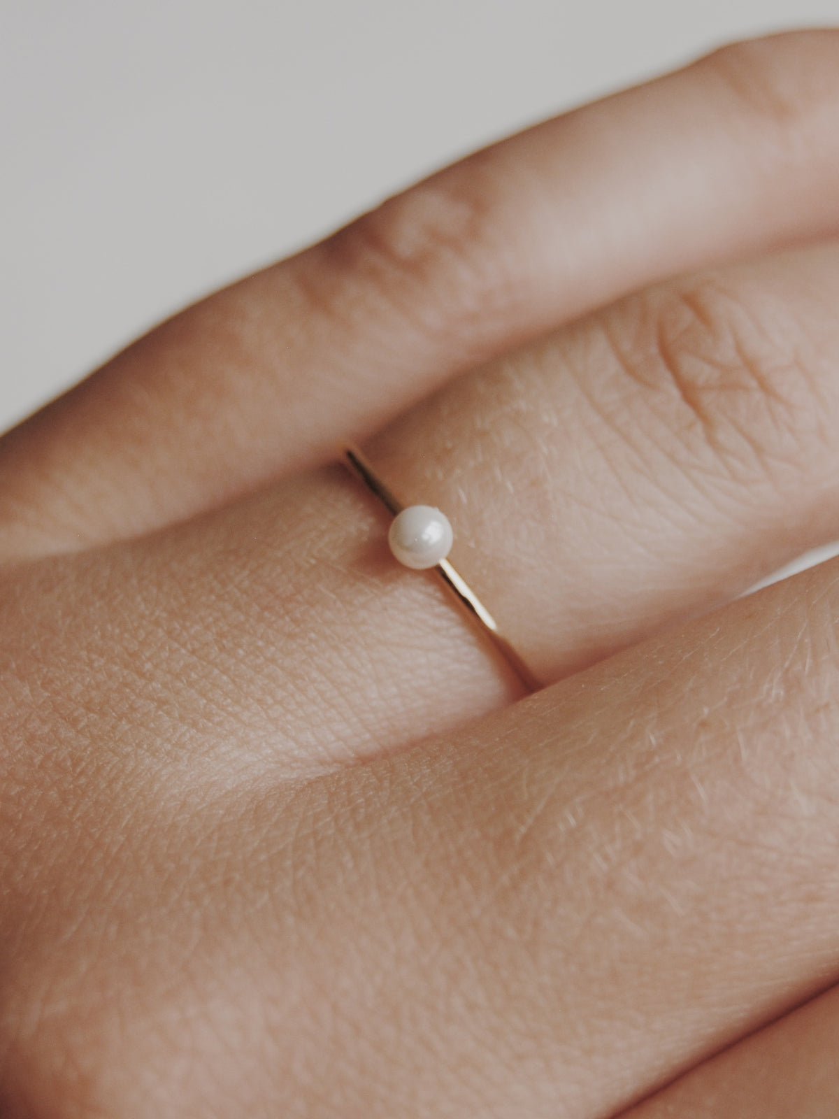 14K Pearl Stacker Ring