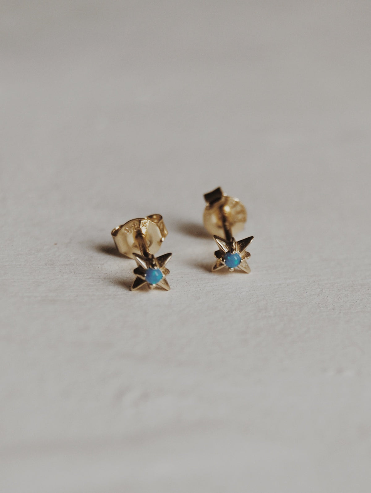 Blue Opal Vermeil Star Studs