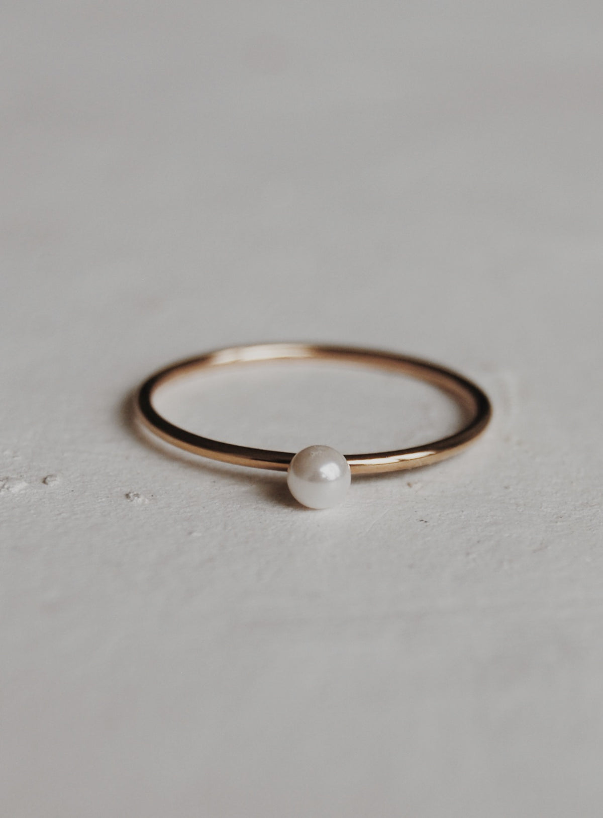 14K Pearl Stacker Ring