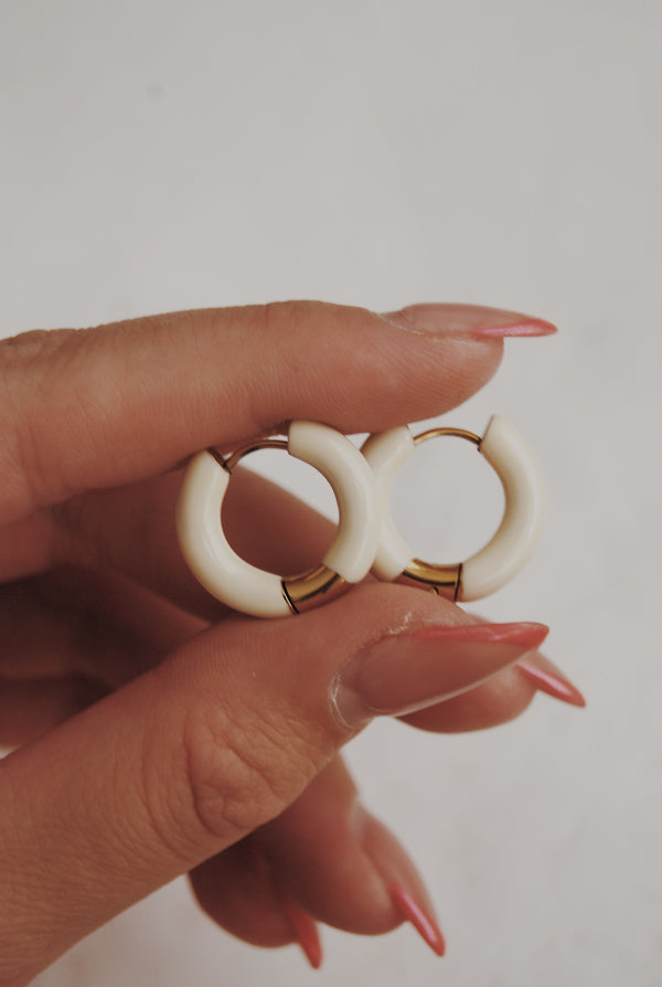 Powder Enamel Hoop Earrings