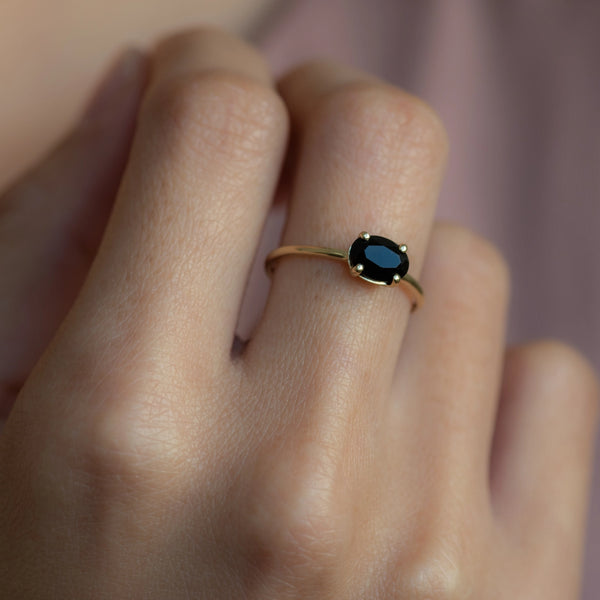Onyx Oval Gold Filled Ring