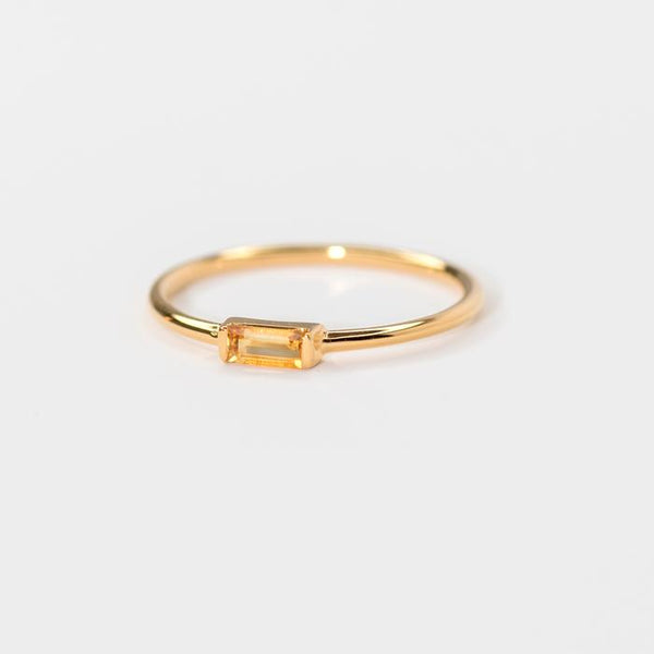 Baguette Citrine Gold-Filled Ring