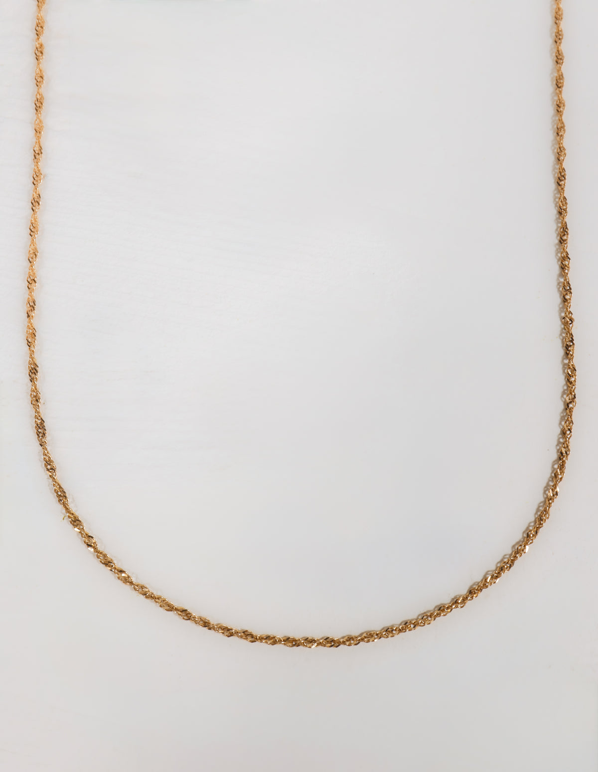 14k Rose Gold Singapore Chain Necklace