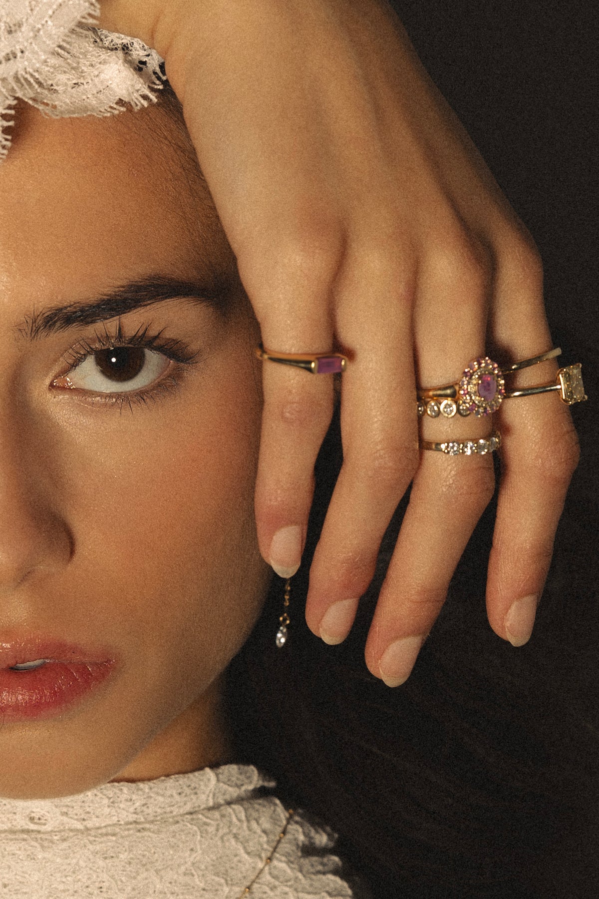 Nadine Engagement Ring- 1.35 ctw Natural Pink Sapphires