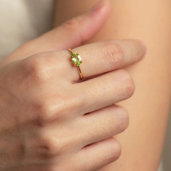 Peridot Oval Gold Filled Ring