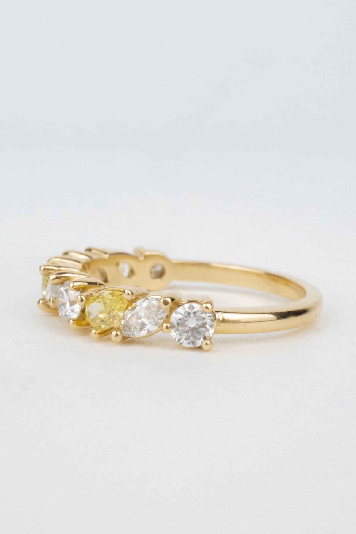 Ella Wedding Band- Yellow Diamonds