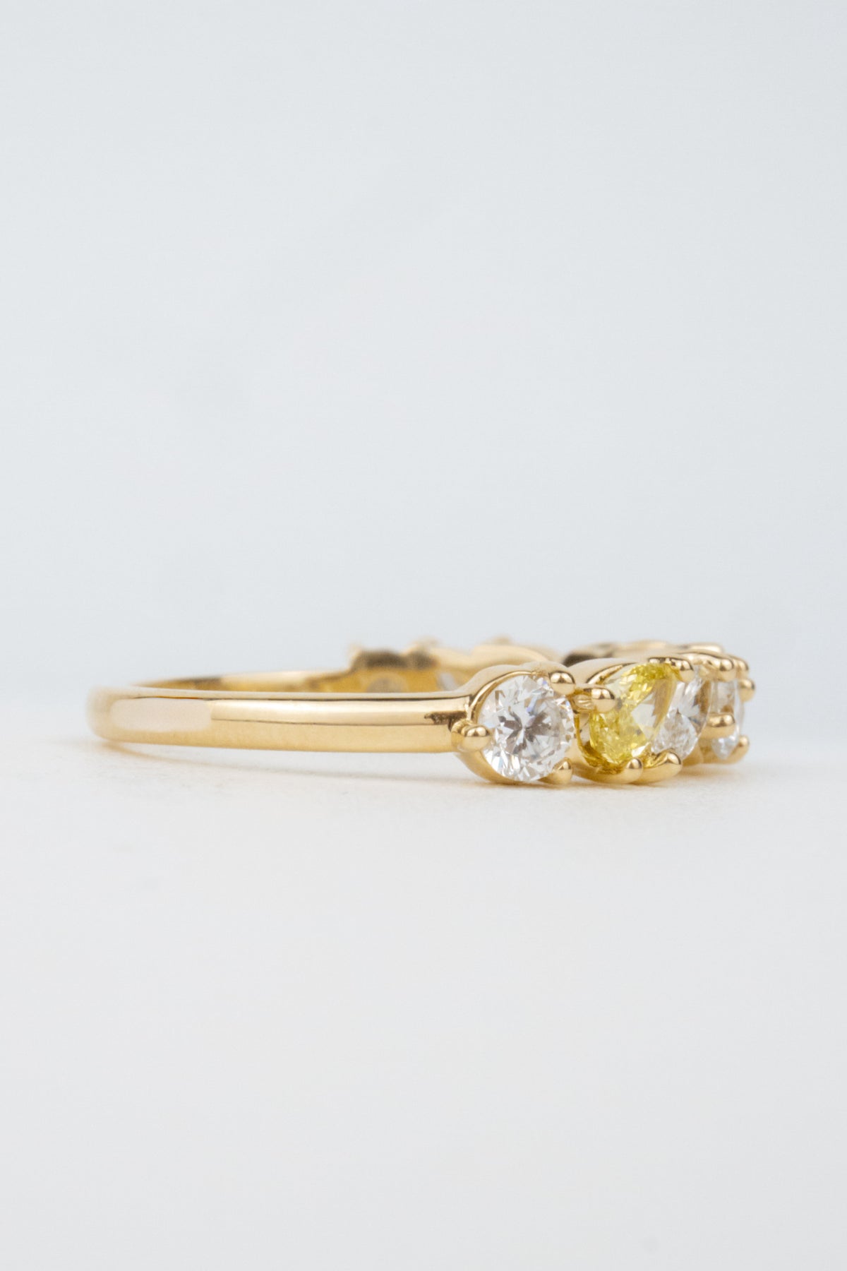 Ella Wedding Band- Yellow Diamonds