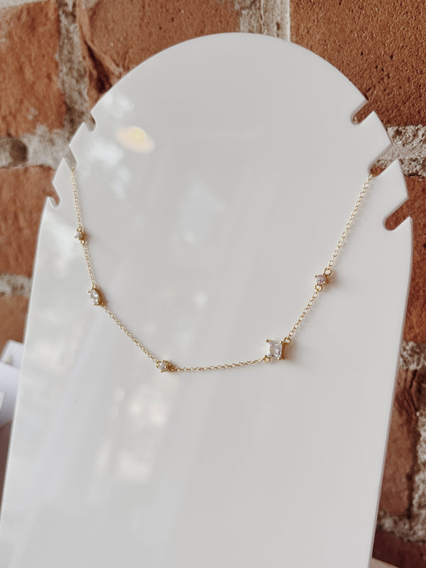 Asymmetrical Crystal Necklace