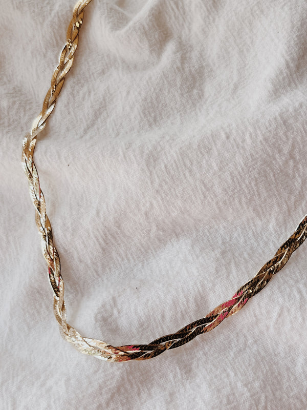 Braided Herringbone Vermeil Necklace