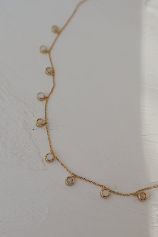 Sierra Opal & Pearl Drop Necklace - Vermeil