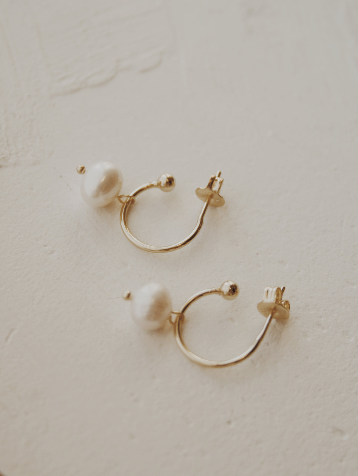 Obery Pearl Hoop Earrings- Vermeil & Silver
