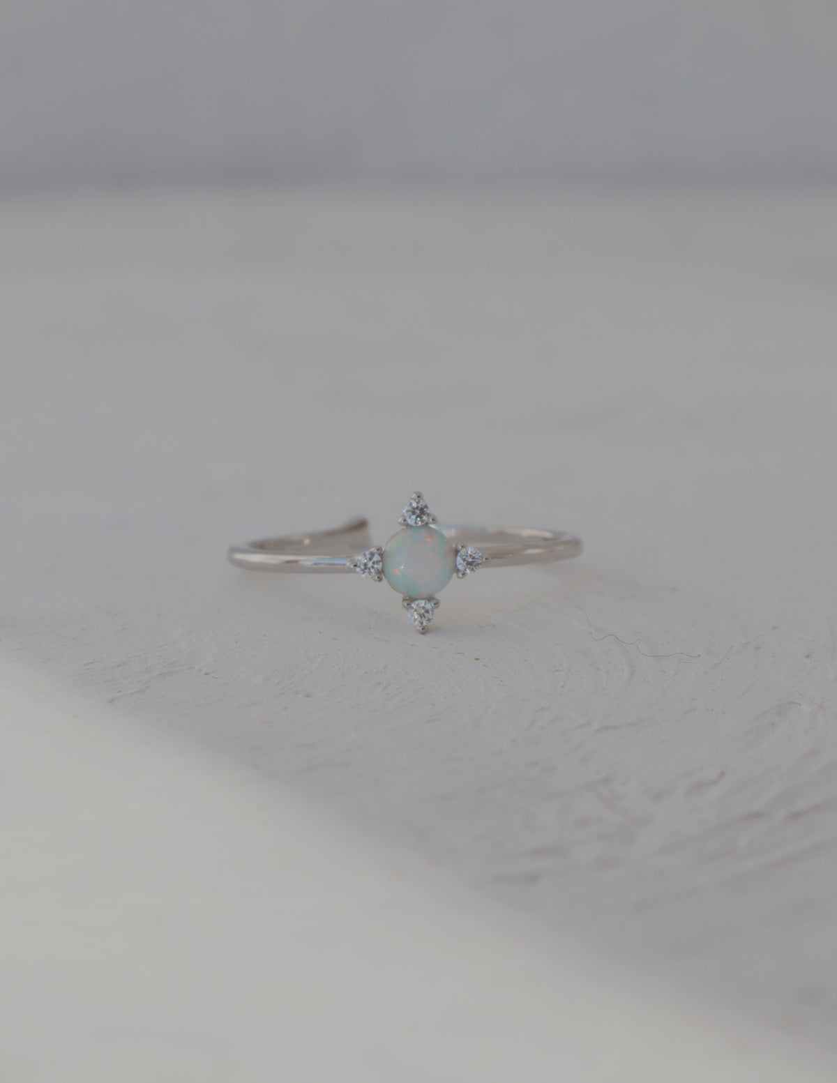Opal Star Adjustable Ring