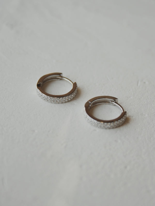 Snow Flurries Huggie Hoop Earrings
