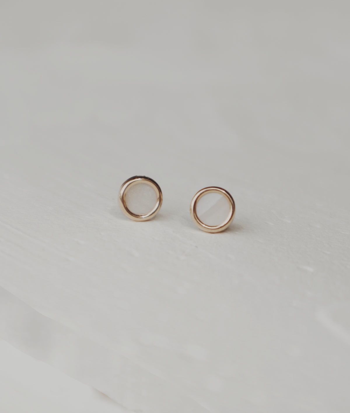 14k Mother of Pearl Stud Earrings