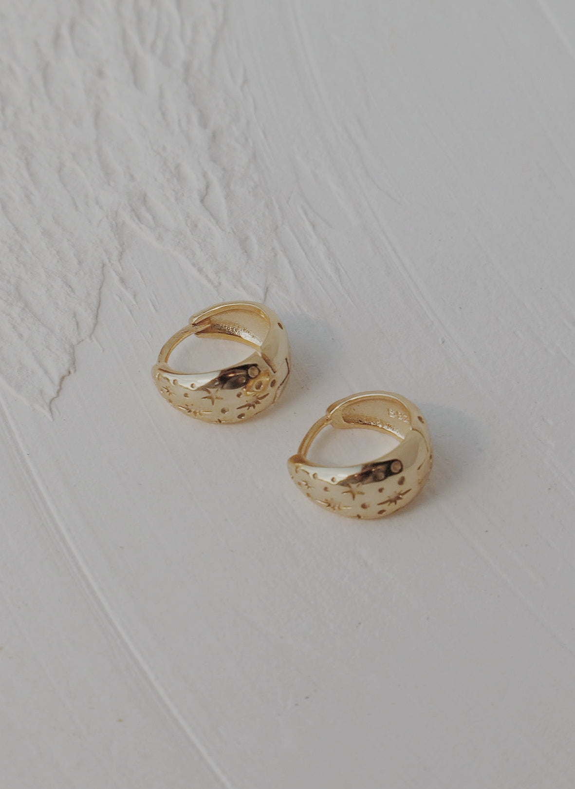 Celestial Chunky Huggie Hoop Earrings