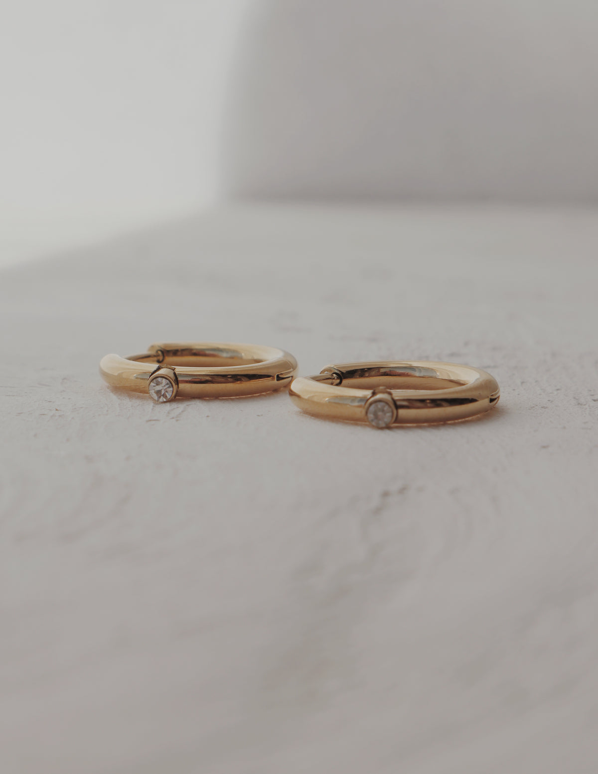 Mae Diamond Dot Huggie Hoops