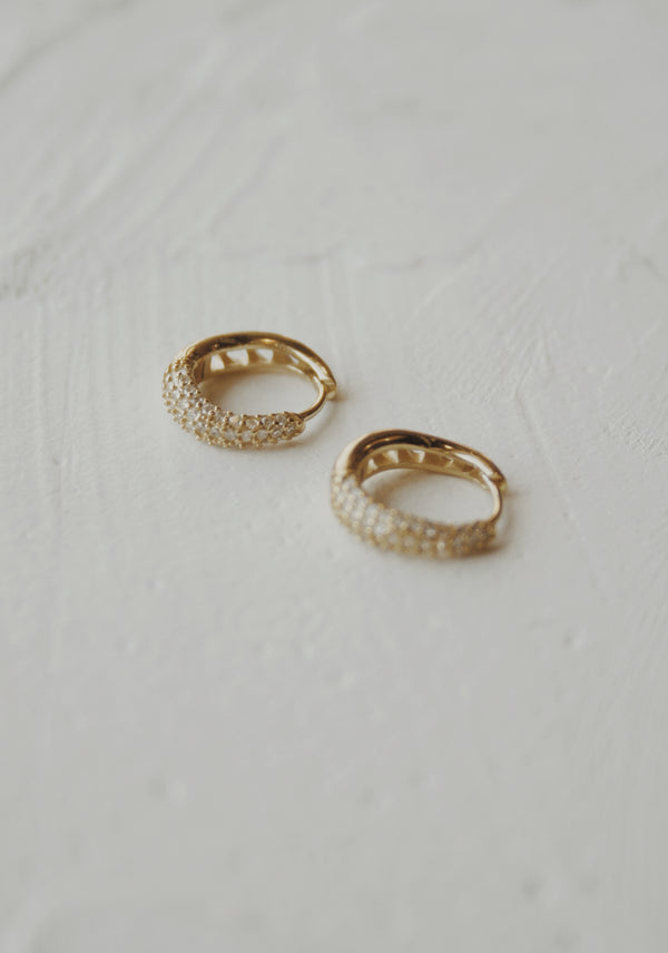 Frosted Huggie Hoop Earrings