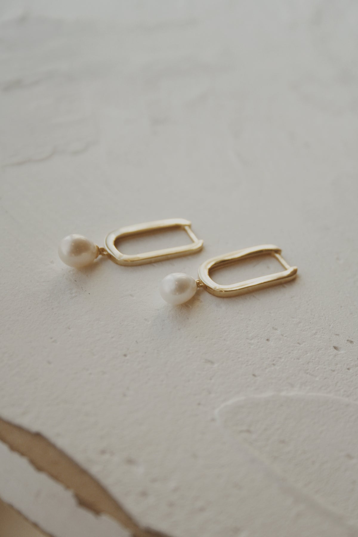 Cossette Pearl Hoop Earrings- Vermeil