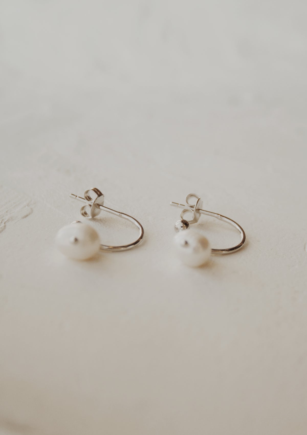 Obery Pearl Hoop Earrings- Vermeil & Silver