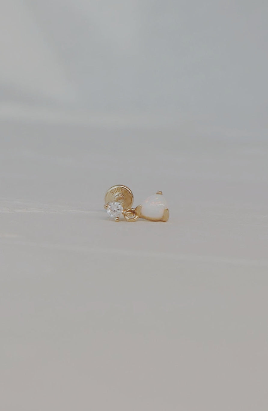 Opal Drop Cartilage Stud Earring