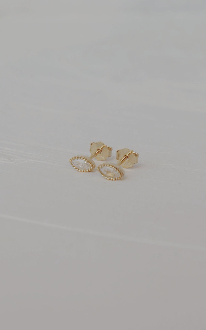 Felicity Bezel Stud Earrings