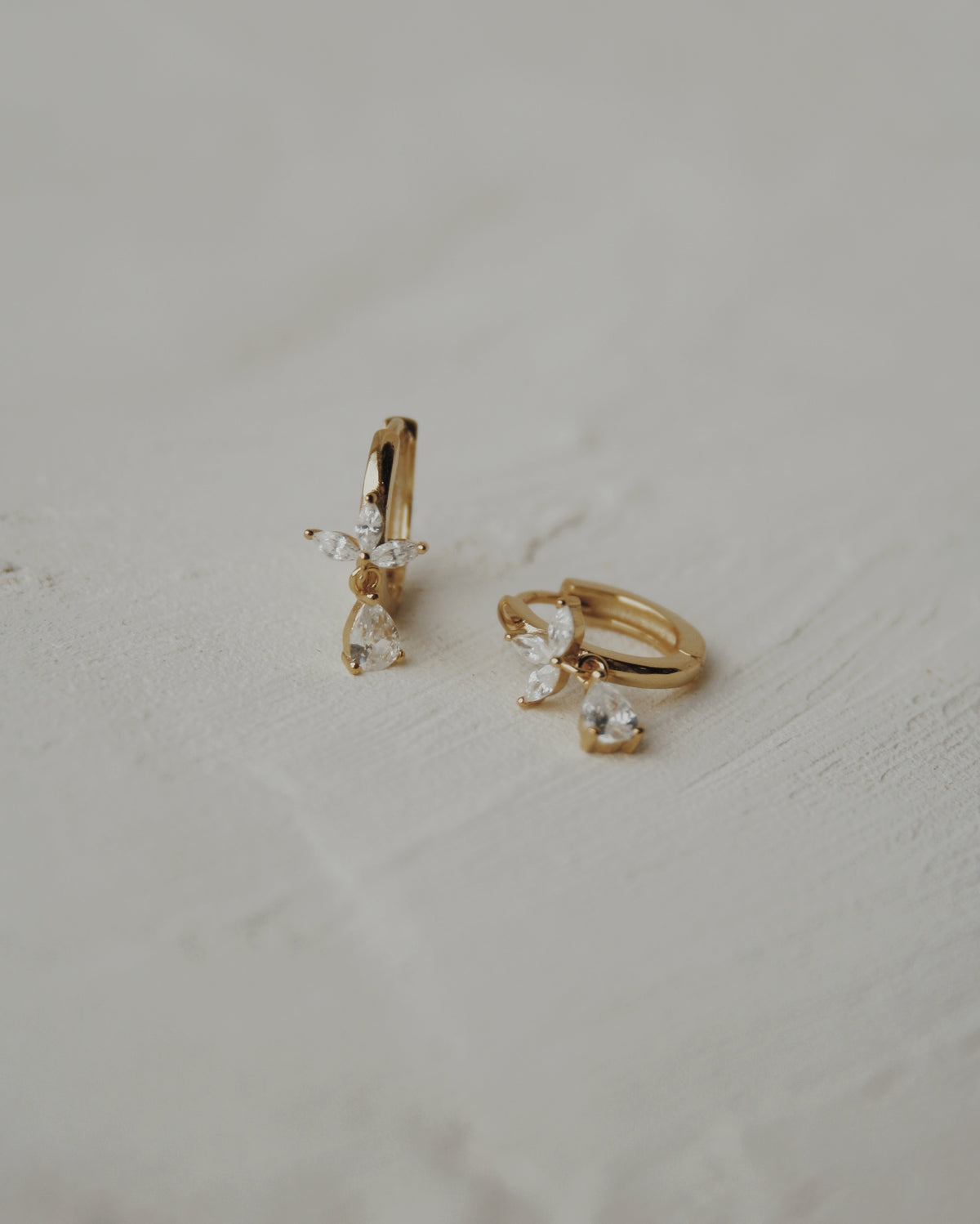 Fleurette Drops Huggie Hoop Earrings