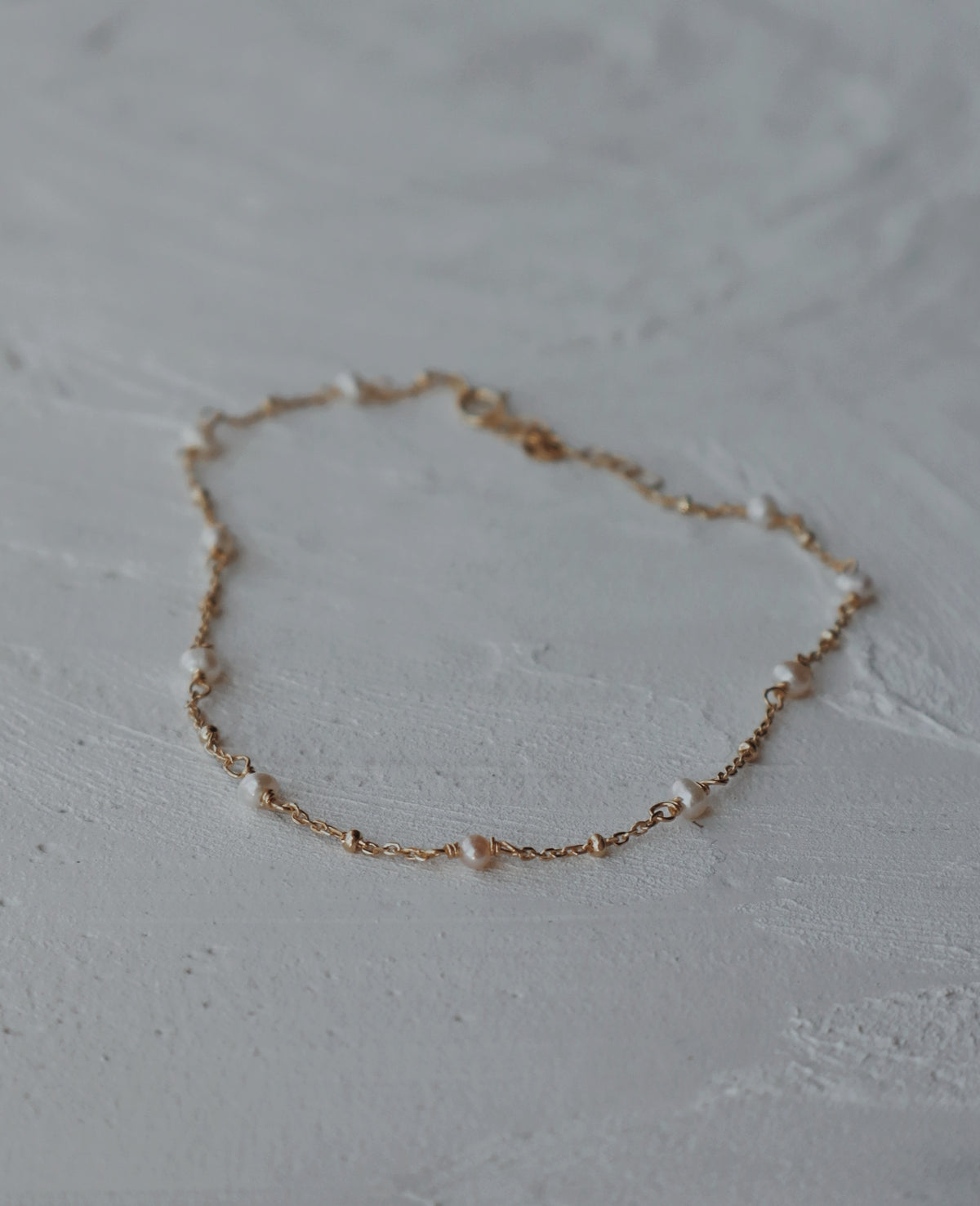 Pearl and Satellite Vermeil Anklet