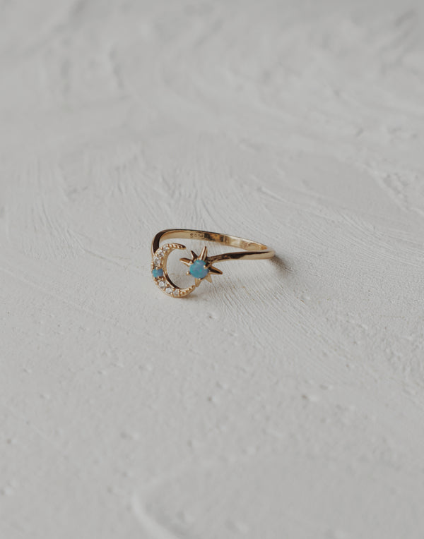 Moon and Stars Adjustable Ring