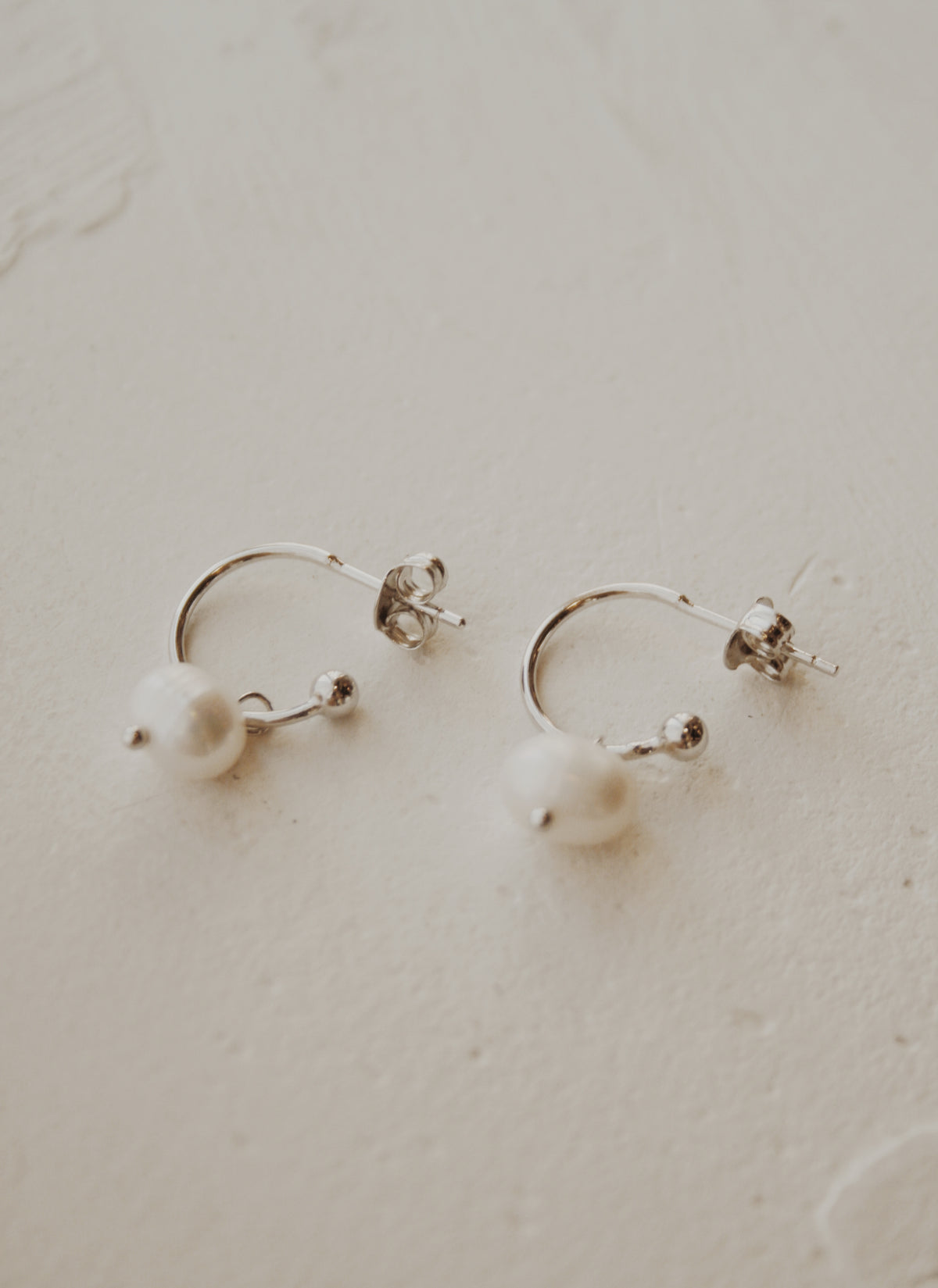 Obery Pearl Hoop Earrings- Vermeil & Silver