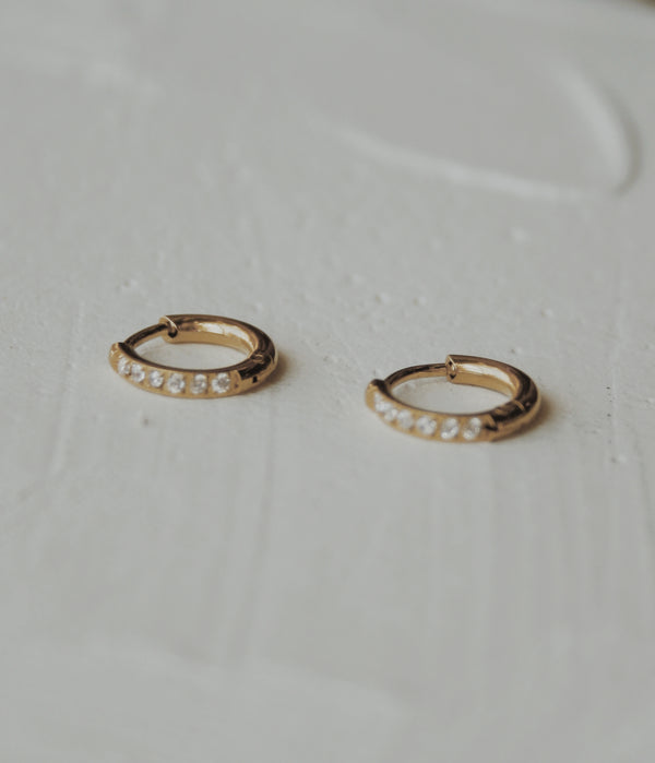 Penelope Sparkle Huggie Hoop Earrings