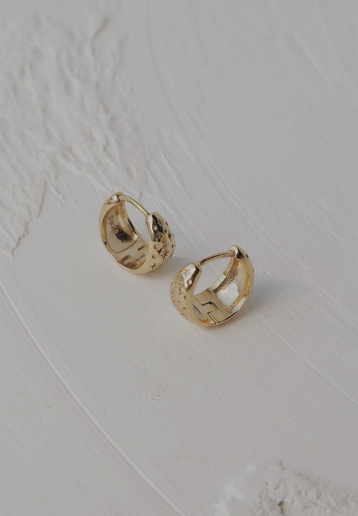 Celestial Chunky Huggie Hoop Earrings