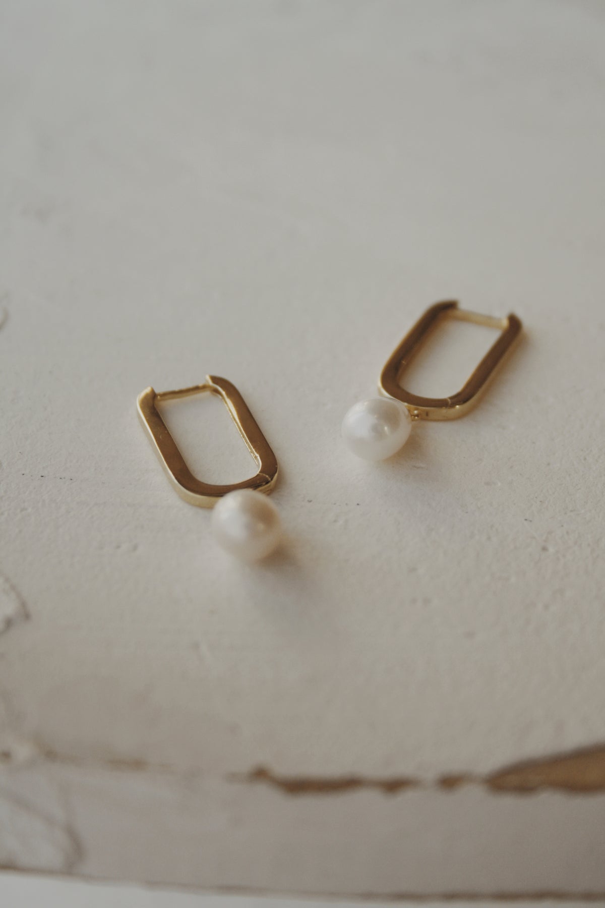 Cossette Pearl Hoop Earrings- Vermeil