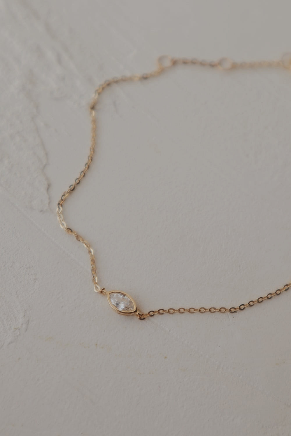 10k Bezel Set Marquise Bracelet