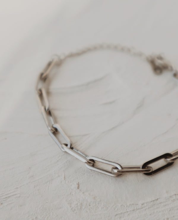 Jasper Paper Clip Chain Bracelet