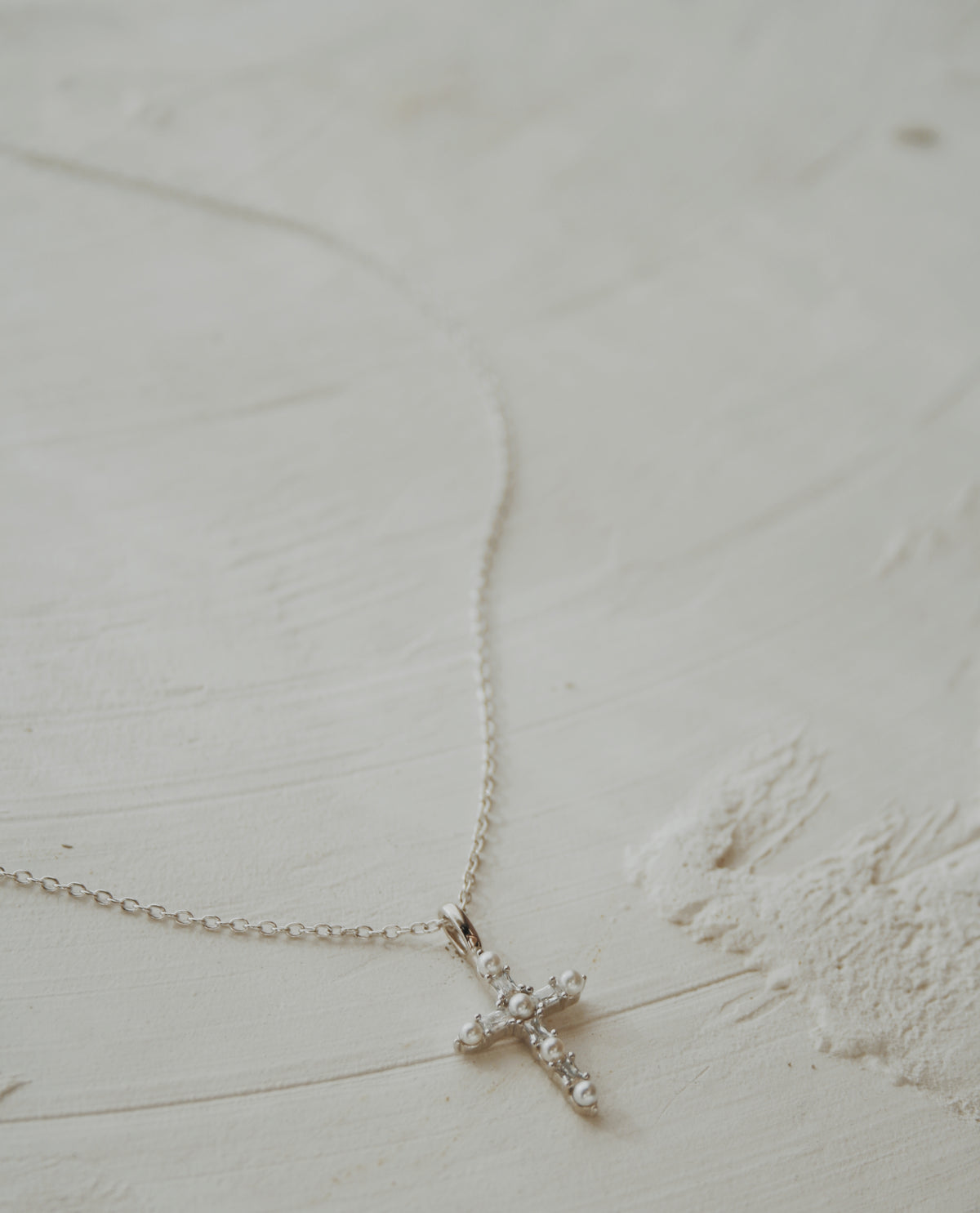 Shaye Pearl Cross Necklace