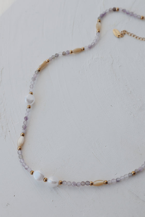 Hyacinth Pearl and Bead Necklace