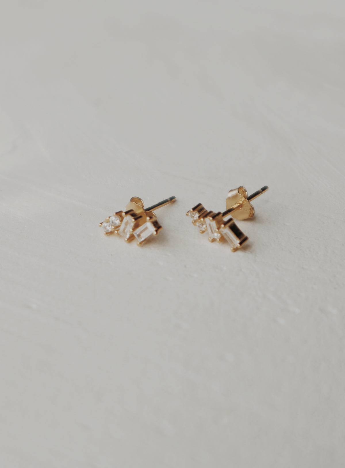 Baguette Cluster Stud Earrings