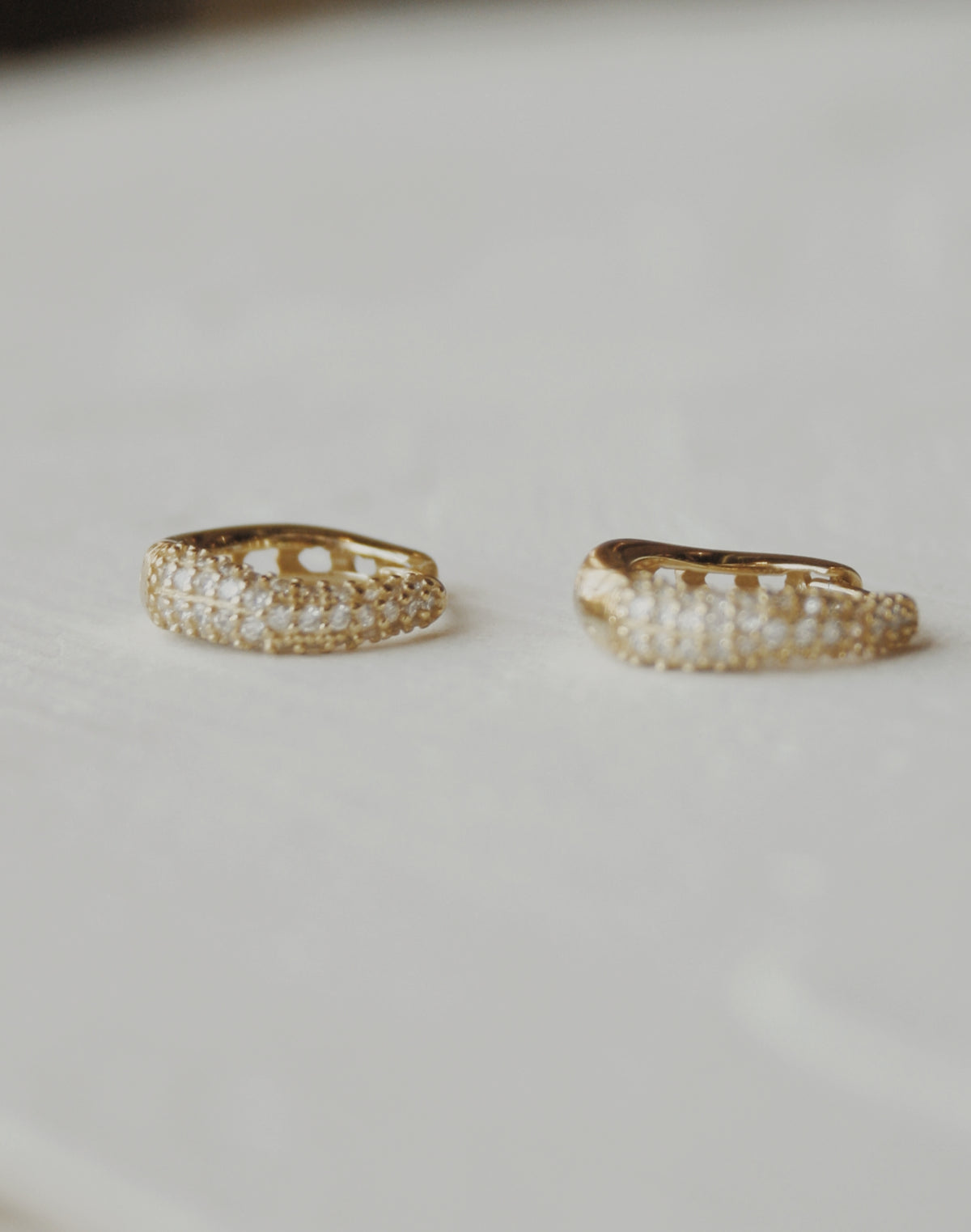 Frosted Huggie Hoop Earrings